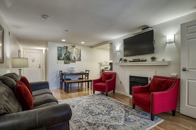 living room featuring hardwood / wood-style floors