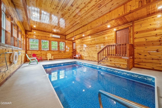 pool featuring an AC wall unit