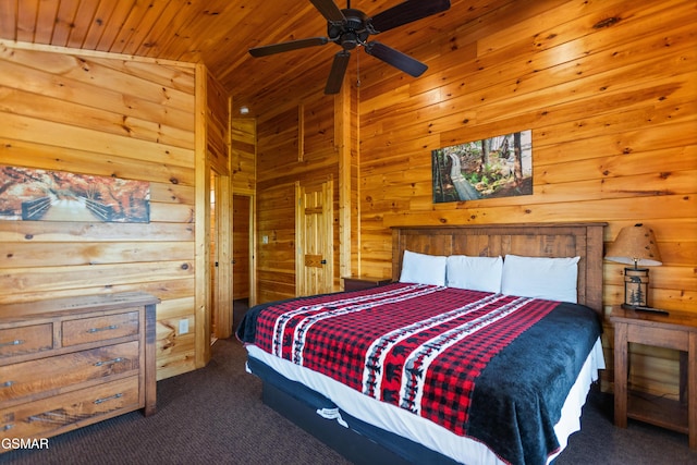 768 Mountain Stream Way, Gatlinburg, TN 37738 - bedroom featuring wooden walls, carpet flooring, and wood ceiling