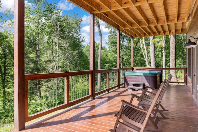 3181 Thomas Headrick Rd, Sevierville, TN 37862 - wooden deck featuring a hot tub