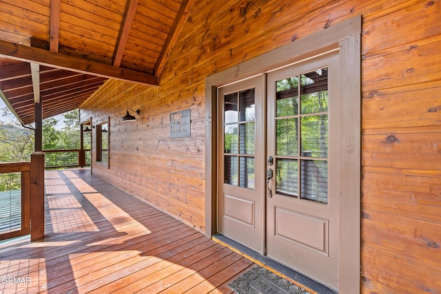 3181 Thomas Headrick Rd, Sevierville, TN 37862 - wooden terrace with french doors