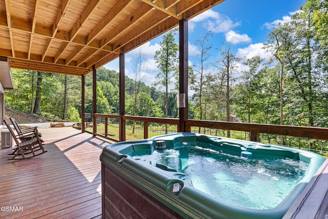 3181 Thomas Headrick Rd, Sevierville, TN 37862 - wooden deck with a hot tub