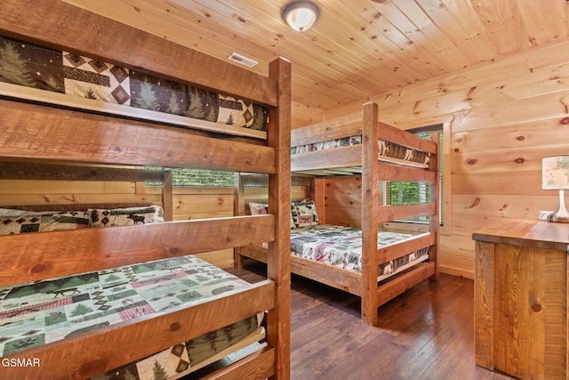 3181 Thomas Headrick Rd, Sevierville, TN 37862 - bedroom with wood-type flooring, wood walls, and wooden ceiling