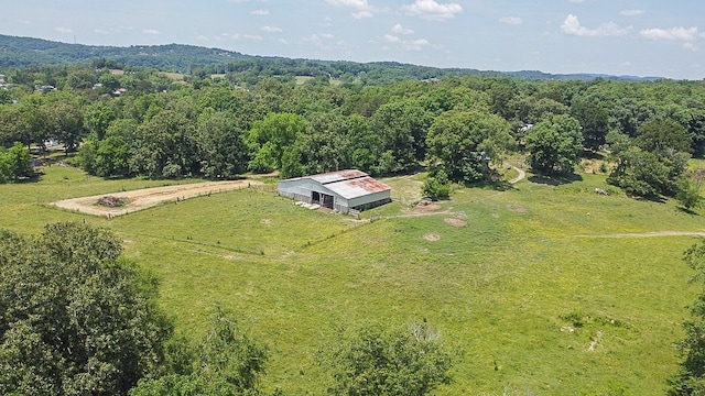 birds eye view of property with a rural view