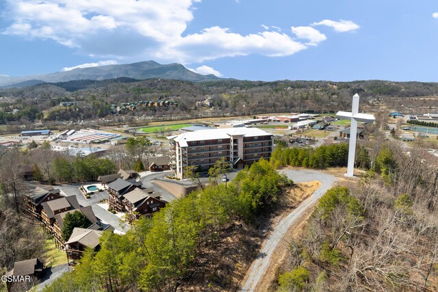 aerial view featuring a mountain view