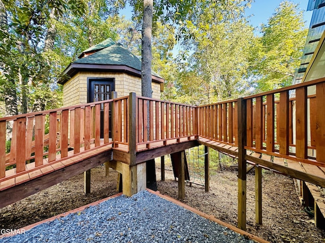 view of wooden deck