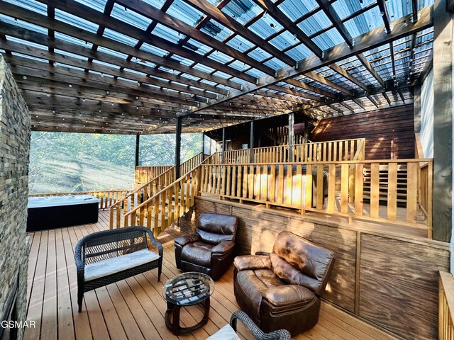 deck with an outdoor hangout area