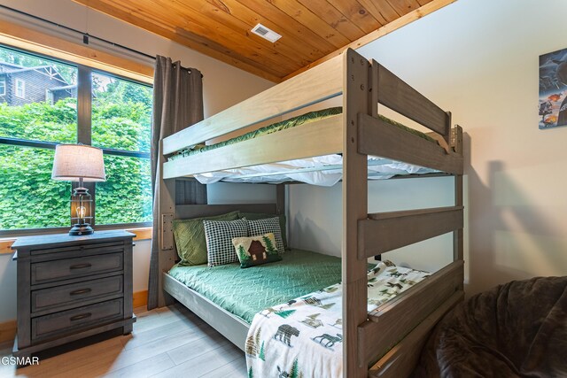 706 Kelly St, Gatlinburg, TN 37738 - bedroom featuring light wood-style flooring and wood ceiling