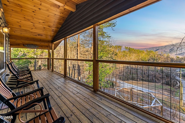view of deck at dusk