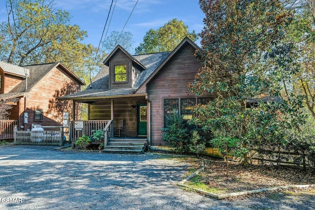 view of front of home with a porch