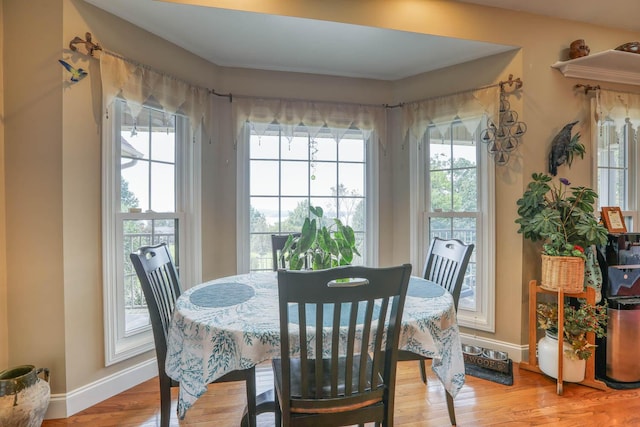 dining room with hardwood / wood-style floors