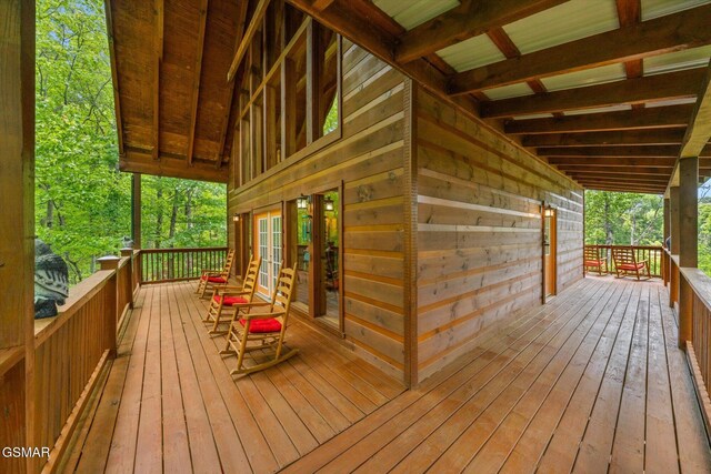 3216 Emerald Springs Loop, Sevierville, TN 37862 - wooden terrace featuring french doors