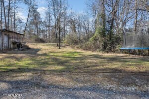 view of yard featuring a trampoline