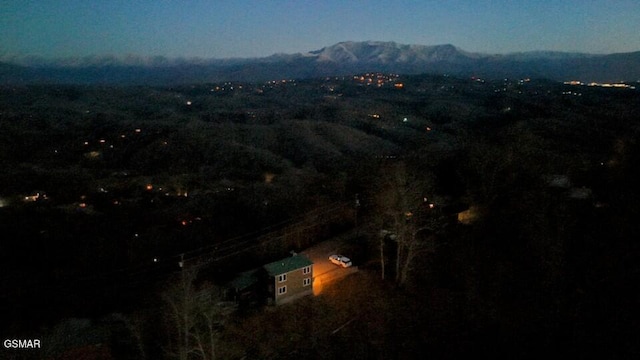 drone / aerial view with a mountain view