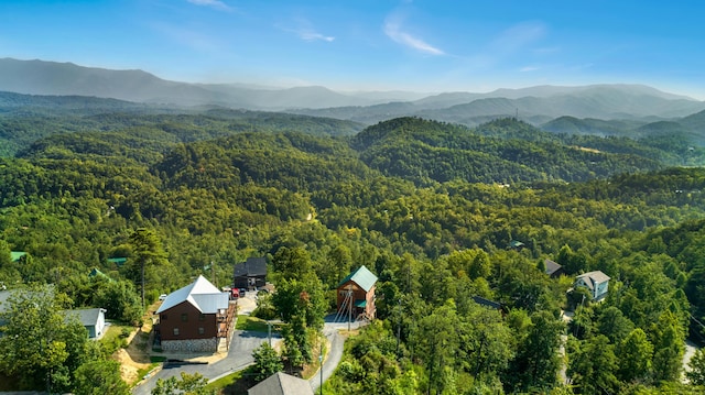 aerial view featuring a mountain view