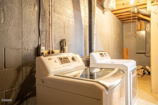 3637 Marshall Ln, Sevierville, TN 37862 - laundry area featuring washer and dryer and electric panel