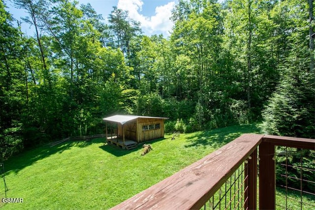 3637 Marshall Ln, Sevierville, TN 37862 - view of green lawn with a storage shed