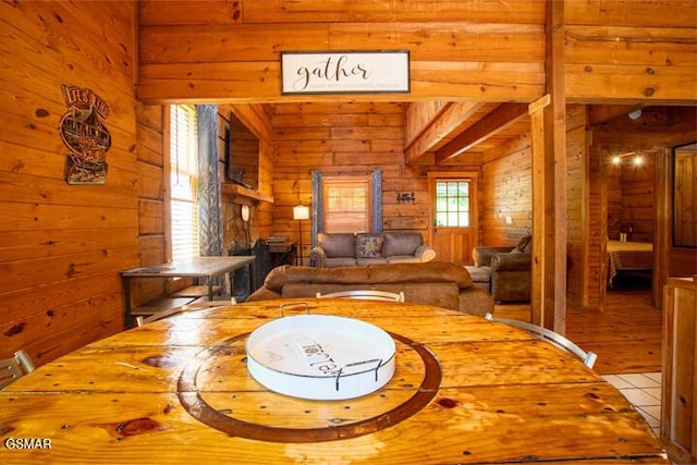 3637 Marshall Ln, Sevierville, TN 37862 - dining area featuring wooden walls