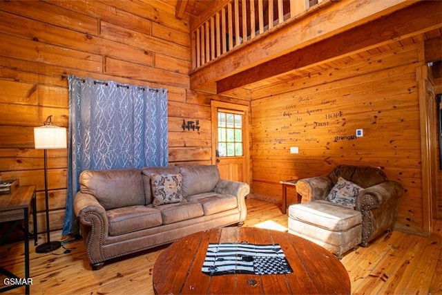 3637 Marshall Ln, Sevierville, TN 37862 - living area with hardwood / wood-style floors and wood walls