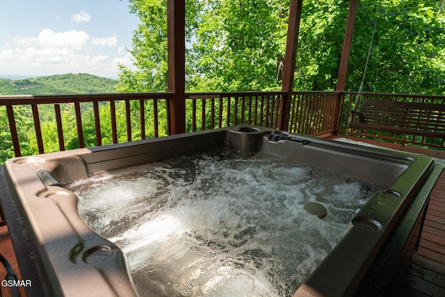 2494 Black Bear Ridge Way, Sevierville, TN 37862 - wooden deck with a hot tub