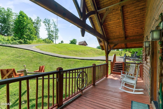 2494 Black Bear Ridge Way, Sevierville, TN 37862 - wooden deck featuring a yard