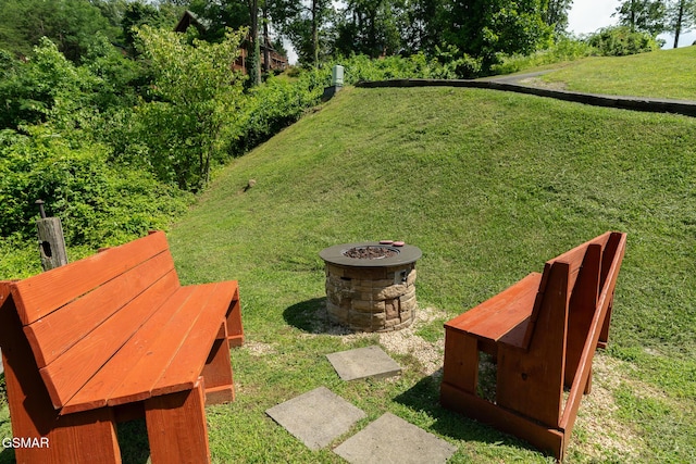 2494 Black Bear Ridge Way, Sevierville, TN 37862 - view of grassy yard featuring a fire pit