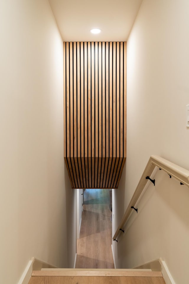 1008 Glades Rd, Gatlinburg, TN 37738 - staircase featuring wood finished floors and baseboards