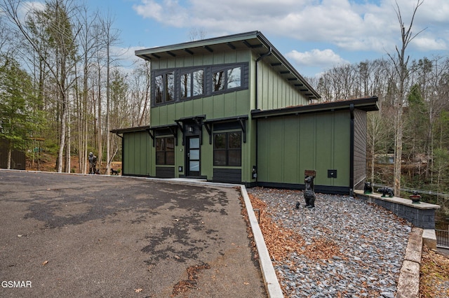 view of front of house with board and batten siding