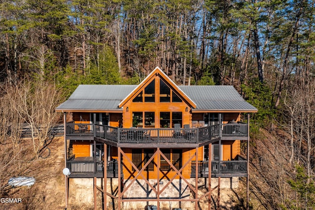 view of front of home with metal roof