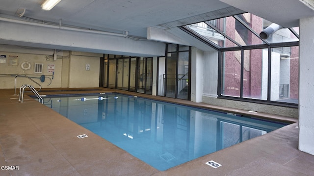pool with a skylight