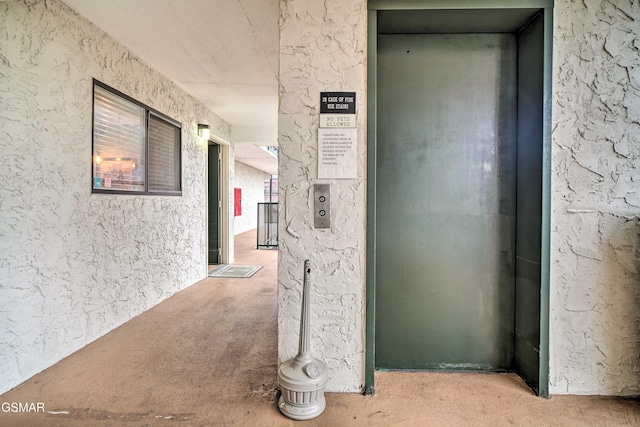 hall featuring elevator