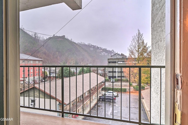 balcony with a mountain view