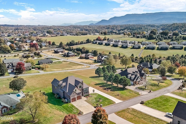 aerial view featuring a mountain view