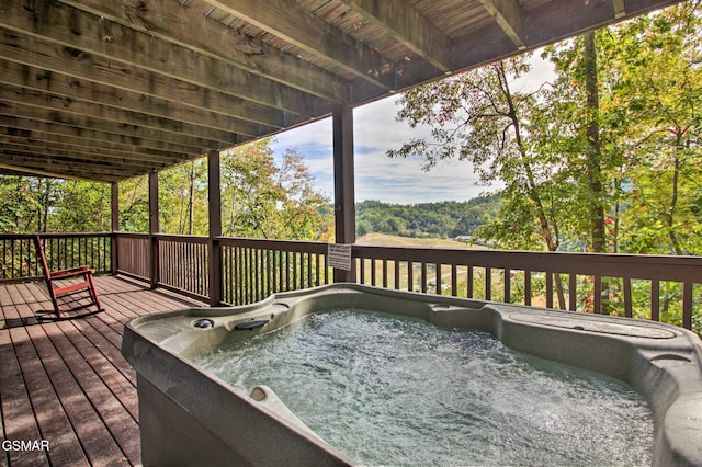 910 Laurel Lick Rd, Pigeon Forge, TN 37863 - wooden deck with a hot tub
