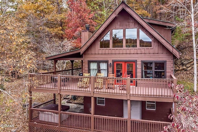 910 Laurel Lick Rd, Pigeon Forge, TN 37863 - view of front of property with a chimney and a deck