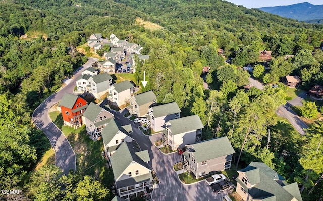 aerial view featuring a mountain view