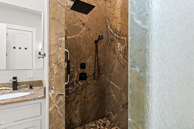 3955 Denton Ct, Sevierville, TN 37862 - bathroom with a marble finish shower and vanity