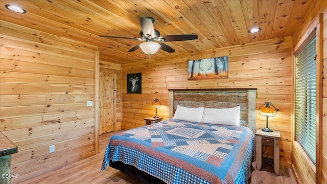 438 Alpine Mountain Way, Pigeon Forge, TN 37863 - bedroom featuring wood walls, recessed lighting, wood ceiling, and wood finished floors