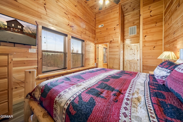 692 Stockton Dr, Sevierville, TN 37876 - bedroom featuring wood walls