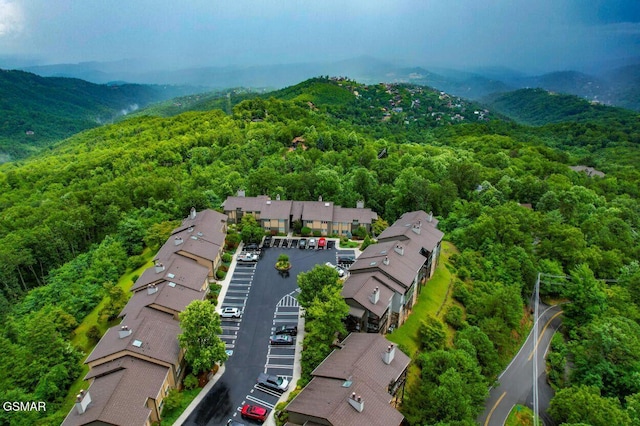 1050 Ski View Dr Unit 306, Gatlinburg, TN 37738 - aerial view of residential area featuring a heavily wooded area and a mountain backdrop