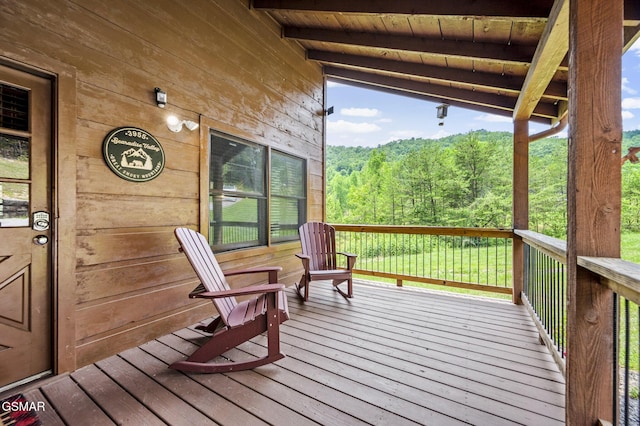 deck with covered porch