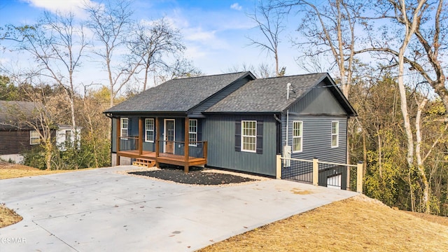 view of front of property with a sunroom