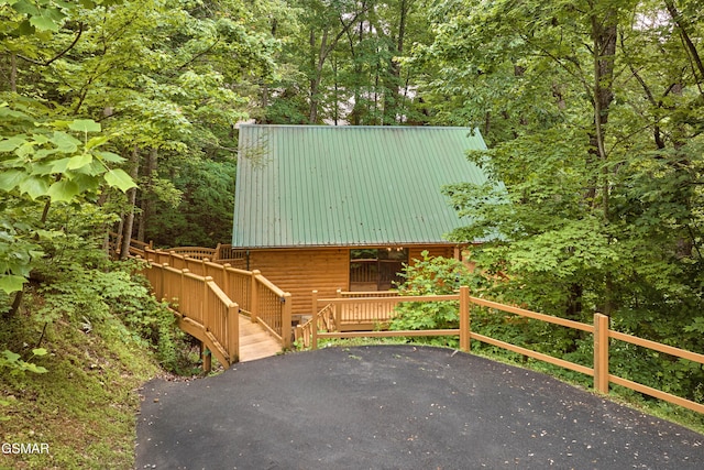820 Pinnacle Vista Rd, Gatlinburg, TN 37738 - view of patio featuring a wooded view