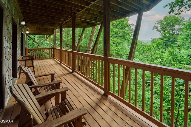 820 Pinnacle Vista Rd, Gatlinburg, TN 37738 - deck with a view of trees