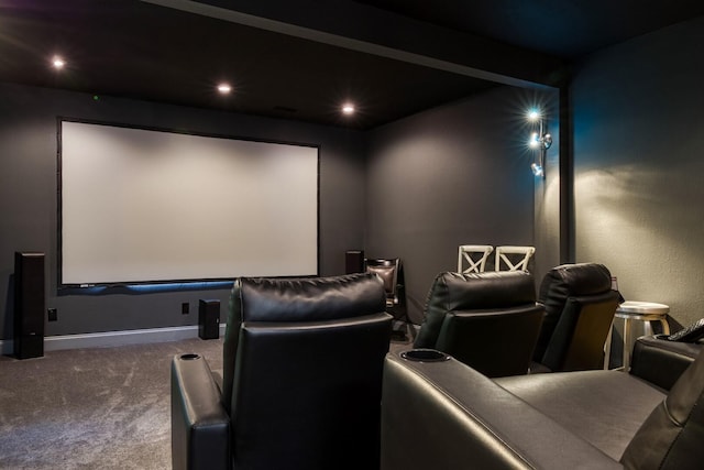 view of carpeted cinema room