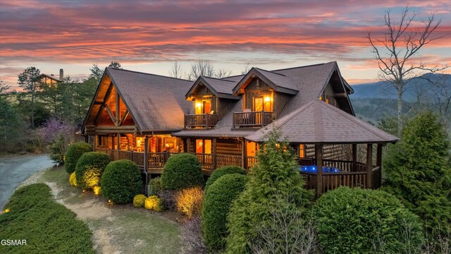 2436 Smoky Vista Way, Sevierville, TN 37862 - view of front facade featuring a balcony and a shingled roof