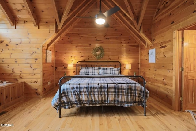 2336 Breezy Rd, Sevierville, TN 37876 - bedroom with light wood finished floors, wood walls, and wooden ceiling