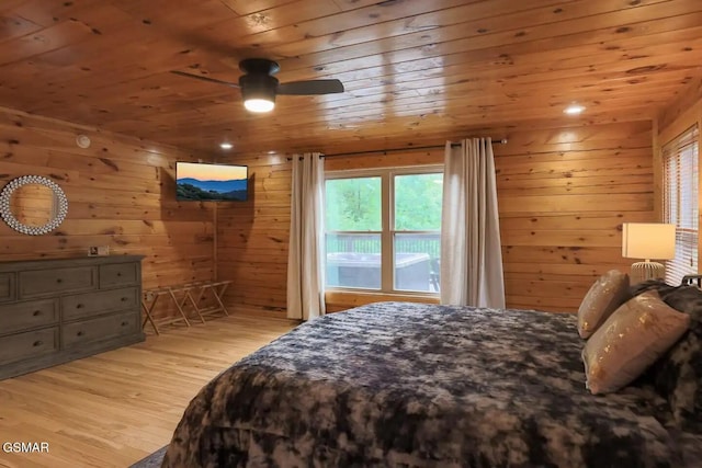 2336 Breezy Rd, Sevierville, TN 37876 - bedroom with wooden ceiling, light wood finished floors, and wooden walls