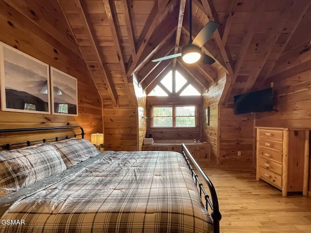 2336 Breezy Rd, Sevierville, TN 37876 - bedroom with wooden walls, light wood finished floors, and wood ceiling