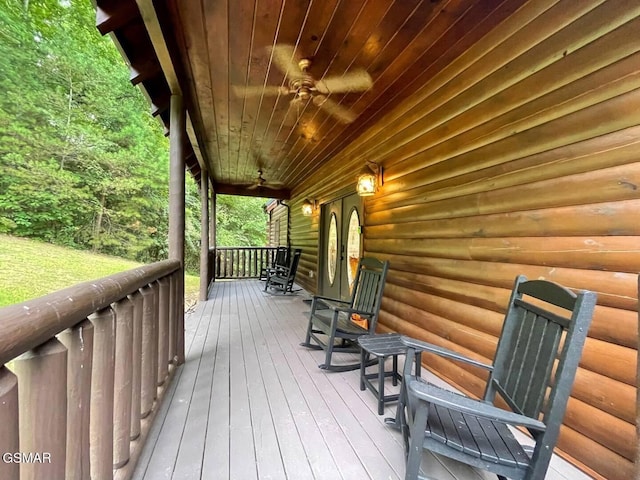 2336 Breezy Rd, Sevierville, TN 37876 - wooden porch featuring french doors